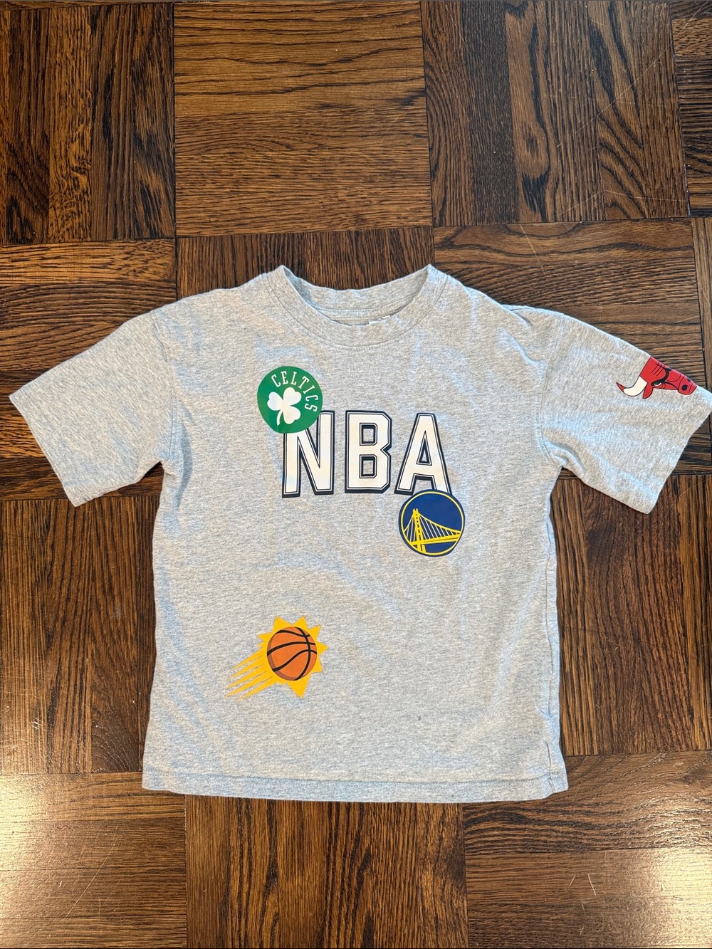 H&M Kids NBA Short Sleeve Tee - Gray with Team Logos